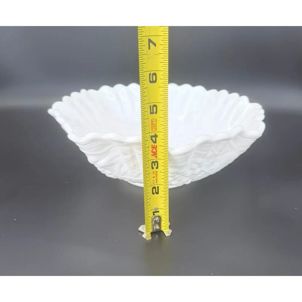 Vintage Westmoreland Paneled Grape Milk Glass 10in Centerpiece Bowl